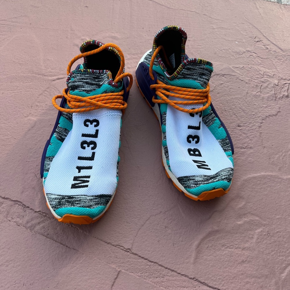 Adidas Orange NMD! Design by Pharrell Williams‼️